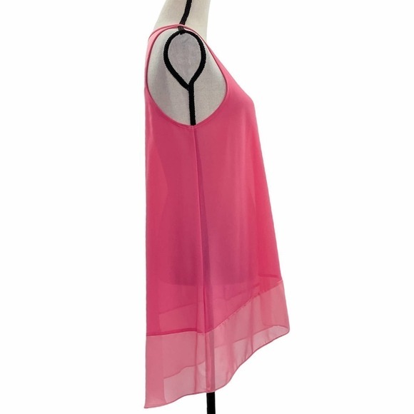 BOAZ Pink Sleeveless Sheer High Low Tunic Top - Picture 4 of 12